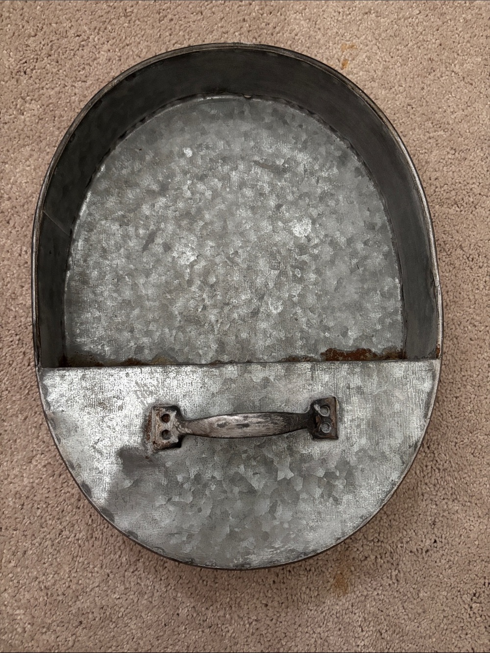 Galvanized Metal Wall Planter with Handle